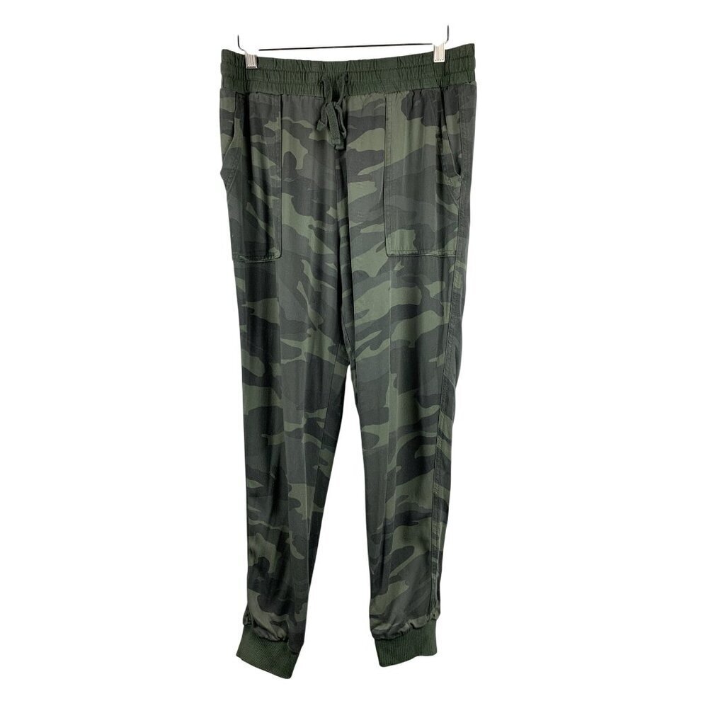 Splendid Camo Print Jogger Pants M Rayon Womens Green Made In Bangladesh